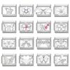 New Shiny Zircon Heart Butterfly Flower Star Bow Italian Charm Links Fit 9MM Stainless Steel Bracelet Girls' DIY Making Gift
