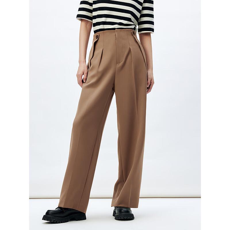 PEACEBIRD Women's Pleated Wide-Leg Casual Pants
