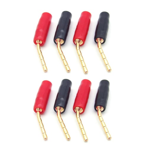 LOYELEY 2mm Pin Audio Banana Plugs, Pack of 8, Screw-in Type, Solderless Terminals, Audio Cable Terminal Plugs, Solder-Free, Pure Copper, Gold Plated