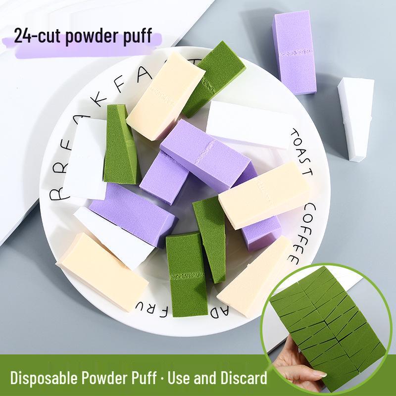 24-Cut Triangle Sponge Puff for Dry & Wet Use, Skin-Friendly, Super Soft, Non-Absorbing Makeup Beauty Tool