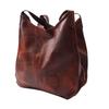 PU Leather Shoulder Bag Women Fashionable Elegant Large Capacity Zipper Handbag with Magnetic Snap Brown Free Size