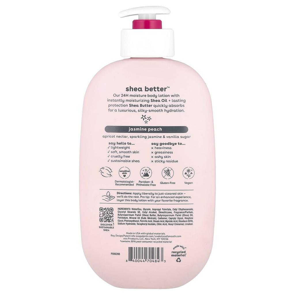 Shea Better™, Hidratare 24H, Loțiune de corp, Iasomie Piersică, 473 ml (16 Fl Oz)