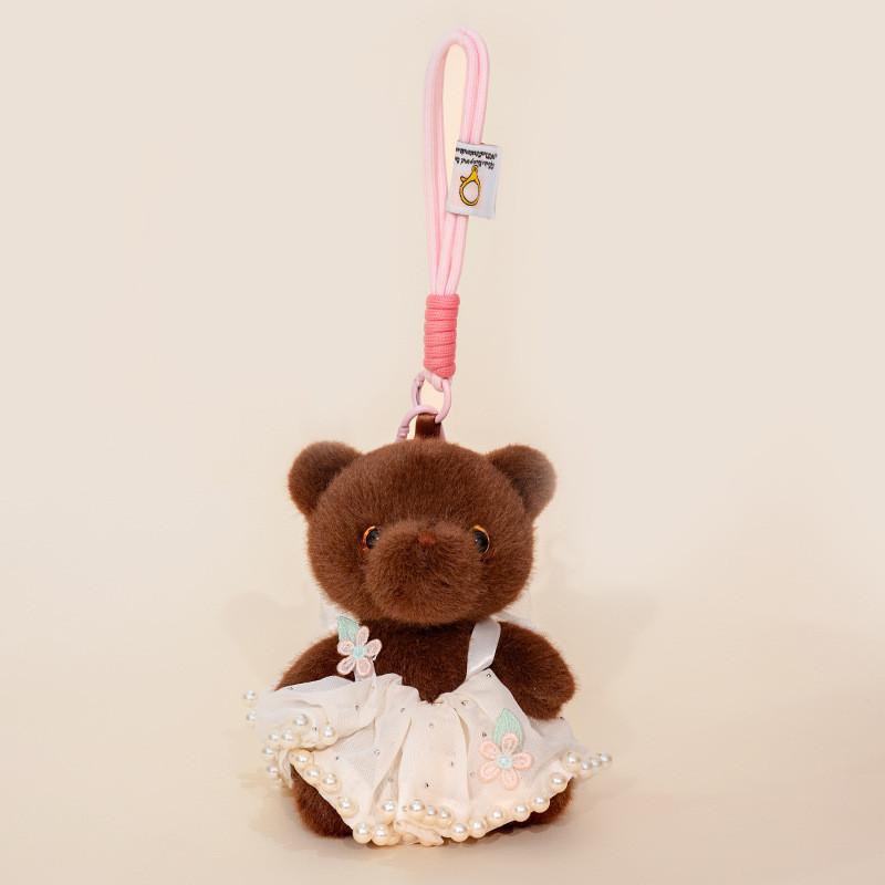 Dress Wear Bear Plush Keychain Stuffed Doll Pendant Backpack Decoration Gift