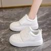 Winter velvet bread shoes cotton shoes women's 2025 new Velcro flat-soled one-pedal beanie shoes low-top snow boots