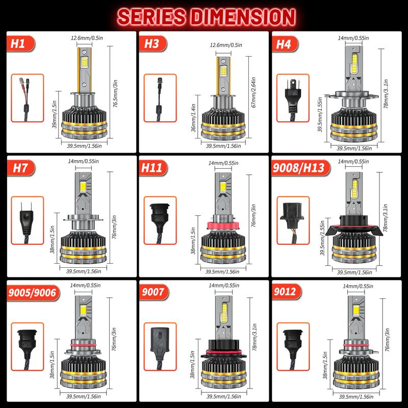 HYNBYZJ 1000W H4 H7 Led Headlight 1200000LM Led Lights for Car H1 H3 H8 H11 H13 HB3 HB4 9005 9006 9012 9007 12V 24V