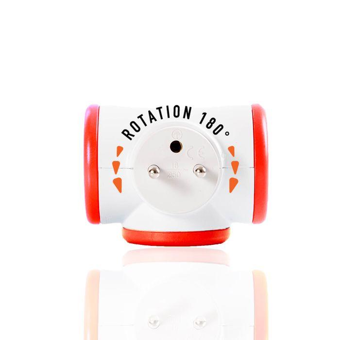 Bloc prise Triplite 3x16A rotatif - WATT&CO - Rouge