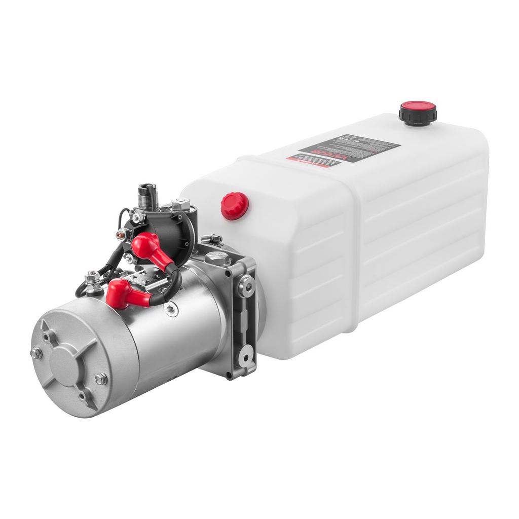 8 L Hydraulic Power Unit, Single Acting Dump Trailer Pump, 22 MPa Max Relief Pressure & 3.4 L/min Flow Rate, DC 12V Hydraulic Pump with Metal