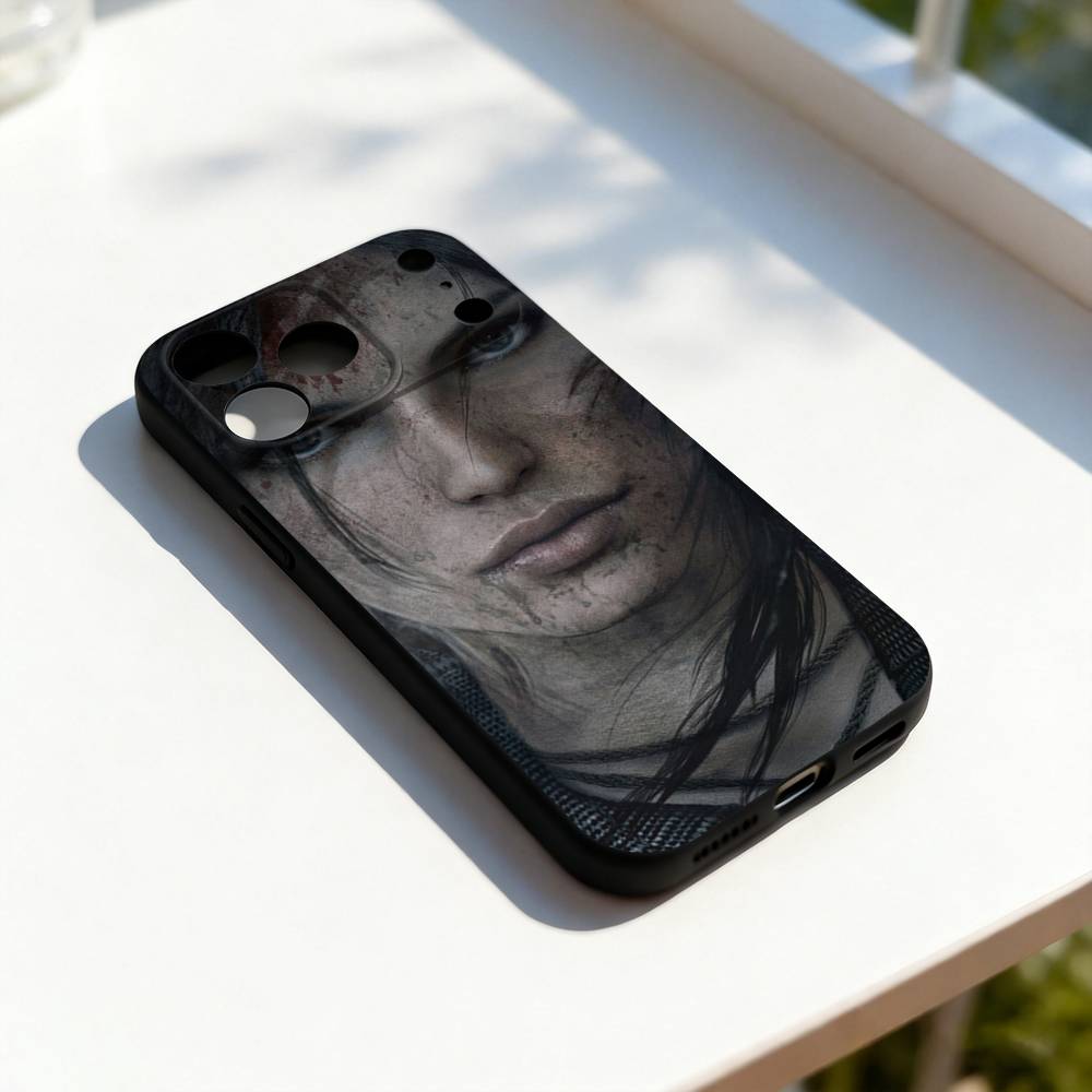 L-Lara C-Croft Cool For iPhone 17,16,15,14,13,12,11,Pro,Max,Plus,E,SE4,Air,Mini Black Soft Cover Phone Case