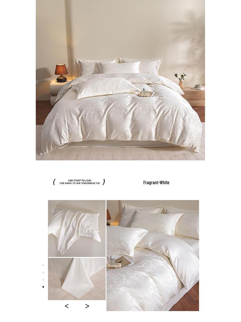 2026 Luxury Silk & Cotton Jacquard Bedding Set - Soft, Skin-Friendly & Comfortable