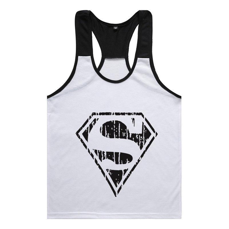 Superman Printing Pattern Men Vest Fashion Sleeveless Clothing Exercise Fitness