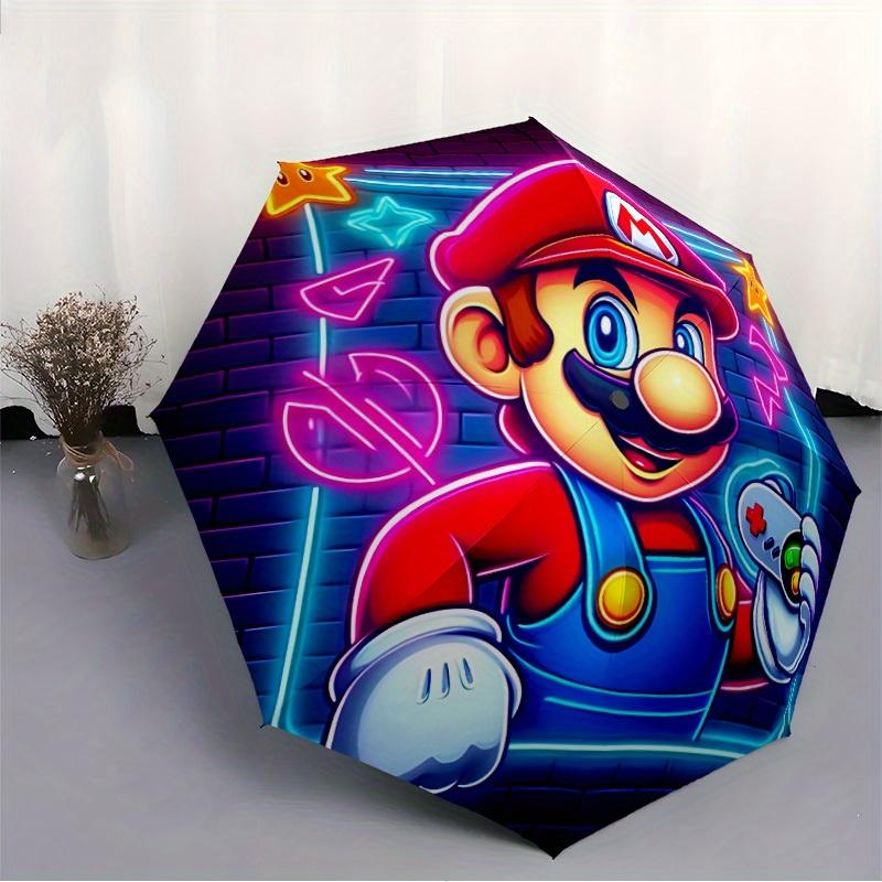 1pc Mario Gaming Automatic Folding Umbrella - Lightweight, Retractable Design with 8-Rib Durability, Perfect for Outdoor70