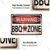 BBQ Party Metal Tin Plaque Retro Yard Garden Wall Decoration Signs Marked Barbecue Rules Slogan Plate Vintage Grill Poster