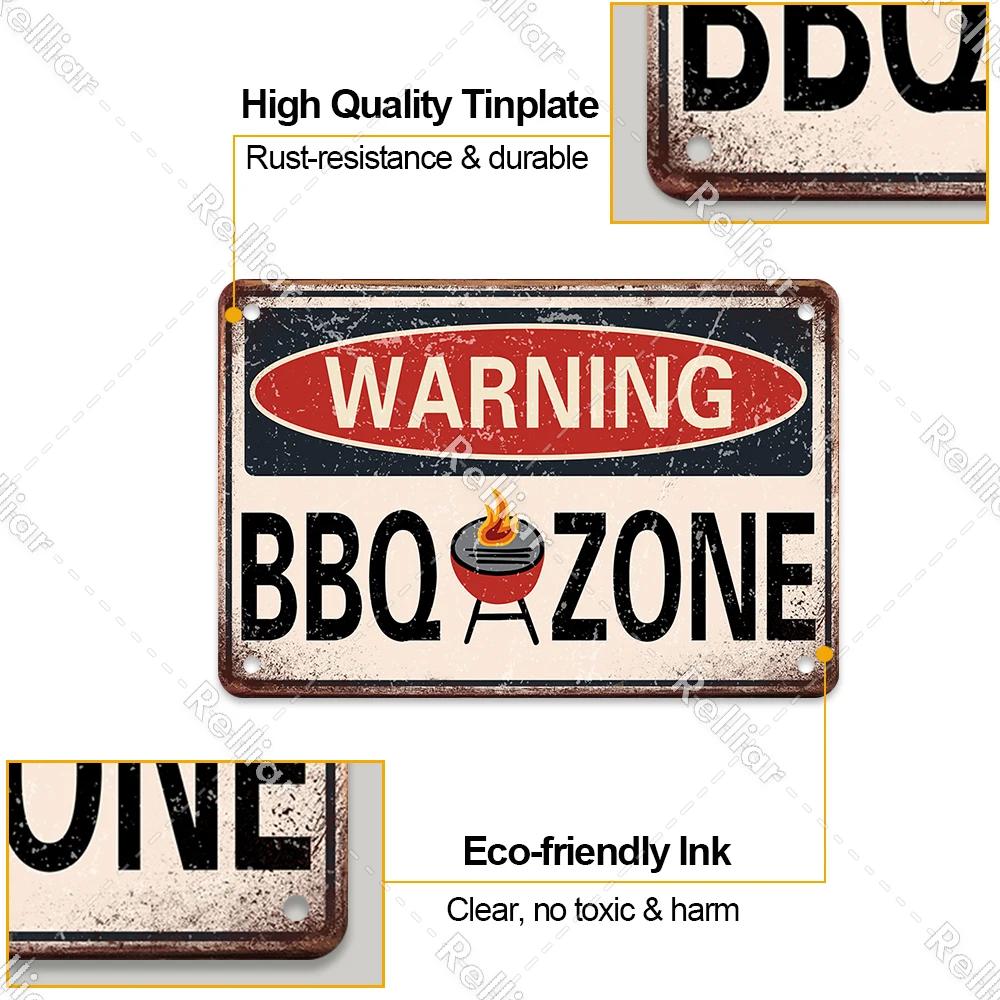 BBQ Party Metal Tin Plaque Retro Yard Garden Wall Decoration Signs Marked Barbecue Rules Slogan Plate Vintage Grill Poster