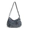 Retro Denim Bag Women's New Fashion Commuter Tote Bag Casual Simple Large Capacity Shoulder Crossbody