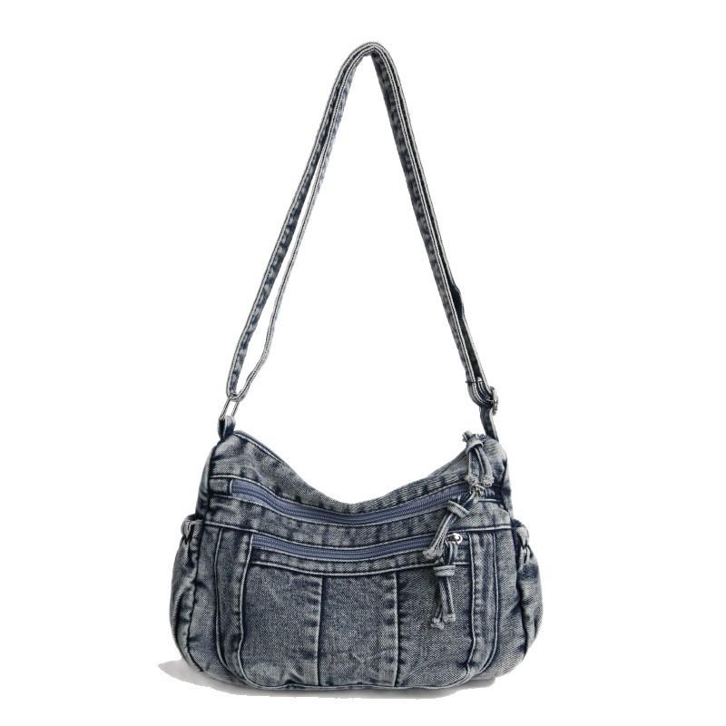 Retro Denim Bag Women's New Fashion Commuter Tote Bag Casual Simple Large Capacity Shoulder Crossbody