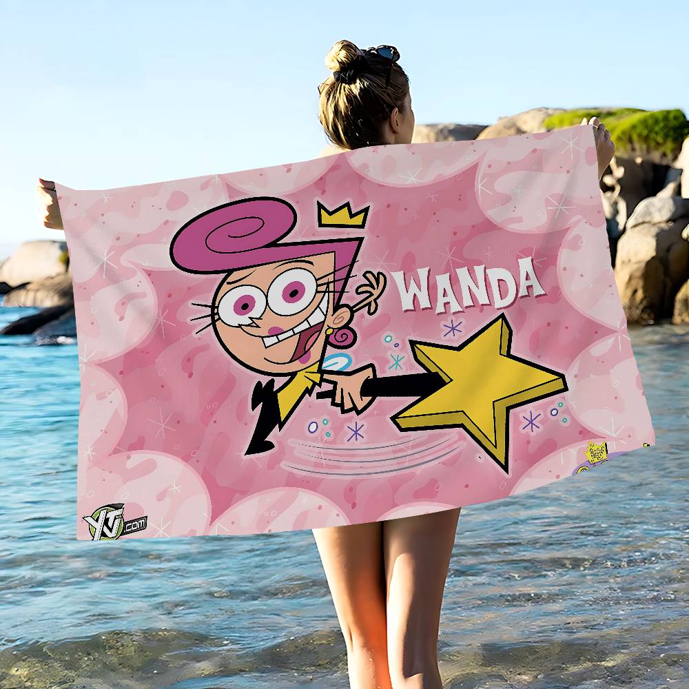 Cartoon The Fairly OddParentsS Bath Towel Microfiber Soft Water Absorbing Breathable For Girl Kids Decorative Beach Towel