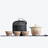 Qingyun Ru Kiln Peony Set Household Light Luxury High-end Kung Fu Tea Set Office Tea Souvenir