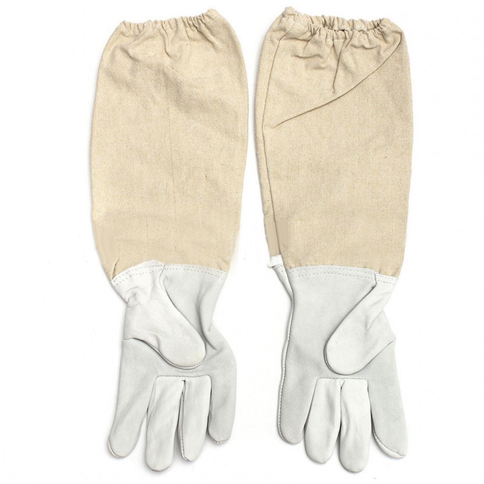 Goatskin Leather Beekeeping Gloves Breathable Comfortable Elastic Cuff Beekeeping Supply XL Sheepskin + polyester cotton