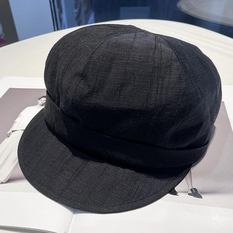 Summer new retro literary octagonal hat women's thin breathable newsboy hat versatile sunshade sun protection cap