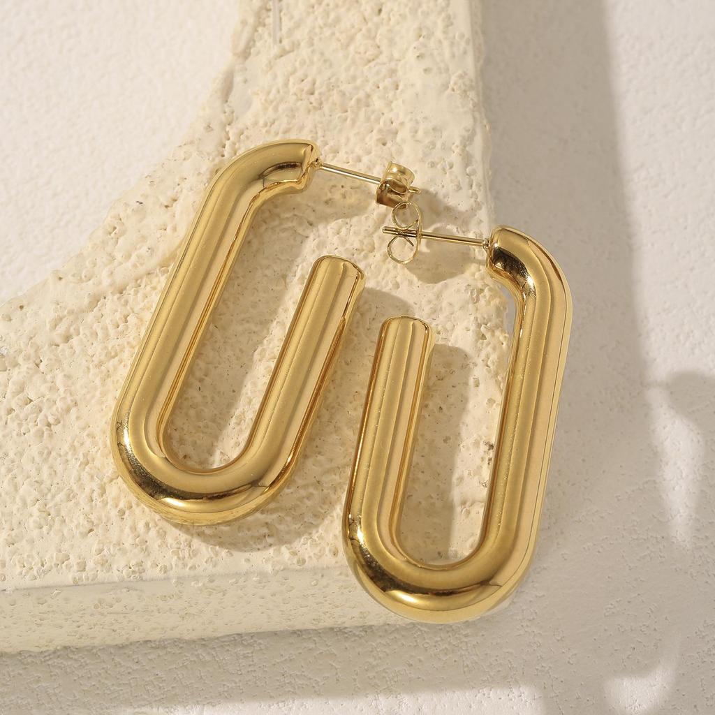 LNCHRAN 304 Stainless Steel U-Shaped Earrings for Women