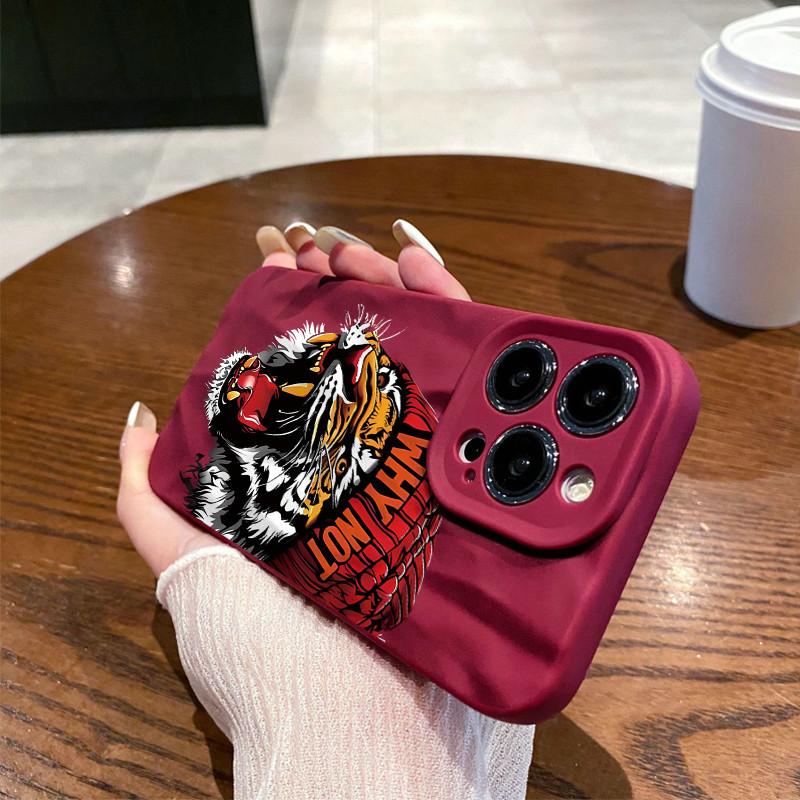 Surface Wrinkles and Unevenness Mobile Phone Shell Why NOT Tiger Printed Protective Matte TPU Cover Soft Silicone Case