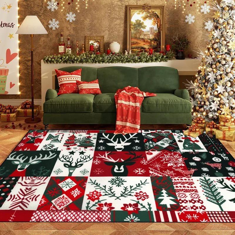 

Nordic Christmas Living Room Decoration Rug Large Area Anti-slip Mat Fluffy Children Rugs Cartoon Bedroom Decor Carpet New Year 60*90cm