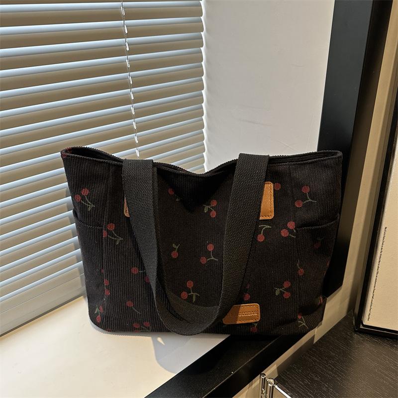 

Sweet and cute casual large-capacity tote bag versatile, simple and beautiful shoulder underarm bag class commuter bag чёрный