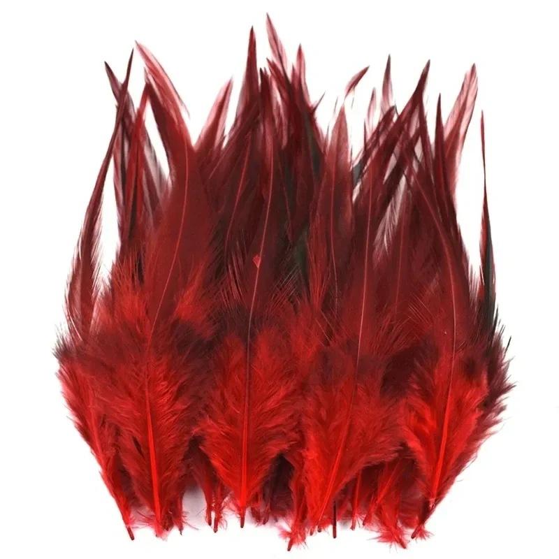 

50 шт. Длинные красные кончики перьев Цветные куриные перья Ловец снов Кошачья палочка Декоративные аксессуары Материалы для рукоделия