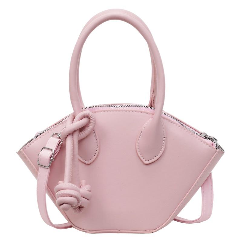 

Portable shell bag women s new fashion versatile trend bag knotted decorative shoulder messenger bag рожевий