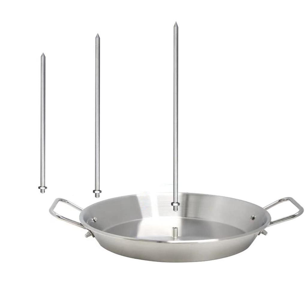 Profesjonell grillspydholder Rustfritt stål Vertikalt design 3 pigger Effektivt matlagingssystem for flere spyd