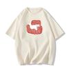Women's Round Neck Short Sleeve Cotton T-Shirt Loose Fit Cute Cat Print Casual Summer Top