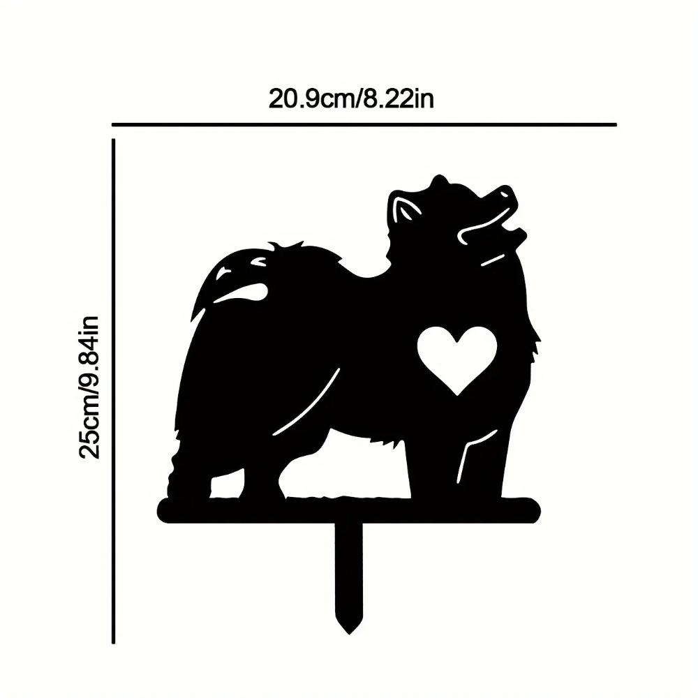 Cute Dog Garden Stake Iron Art Silhouette Metal Yard Sign Creative Outdoor Garden Decoration for Courtyard and Pet Commemoration