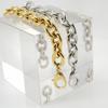 Custom Gold Plated Stainless Steel Jewelry Fashion Chunky Oval O Link Chain Bracelet