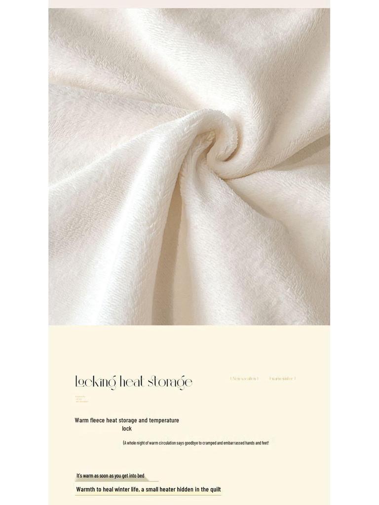 Luxurious Embroidered Milk Velvet 4-Piece Bedding Set - Winter Double-Sided Flannel with Thick Duvet and Coral Fleece Sheets