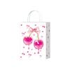5PCS Sweet Pink Paper Gift Bags White Bow Handheld Design Pink Bow Theme Bow Themed Paper Material Candy Tote Bag Wedding Party