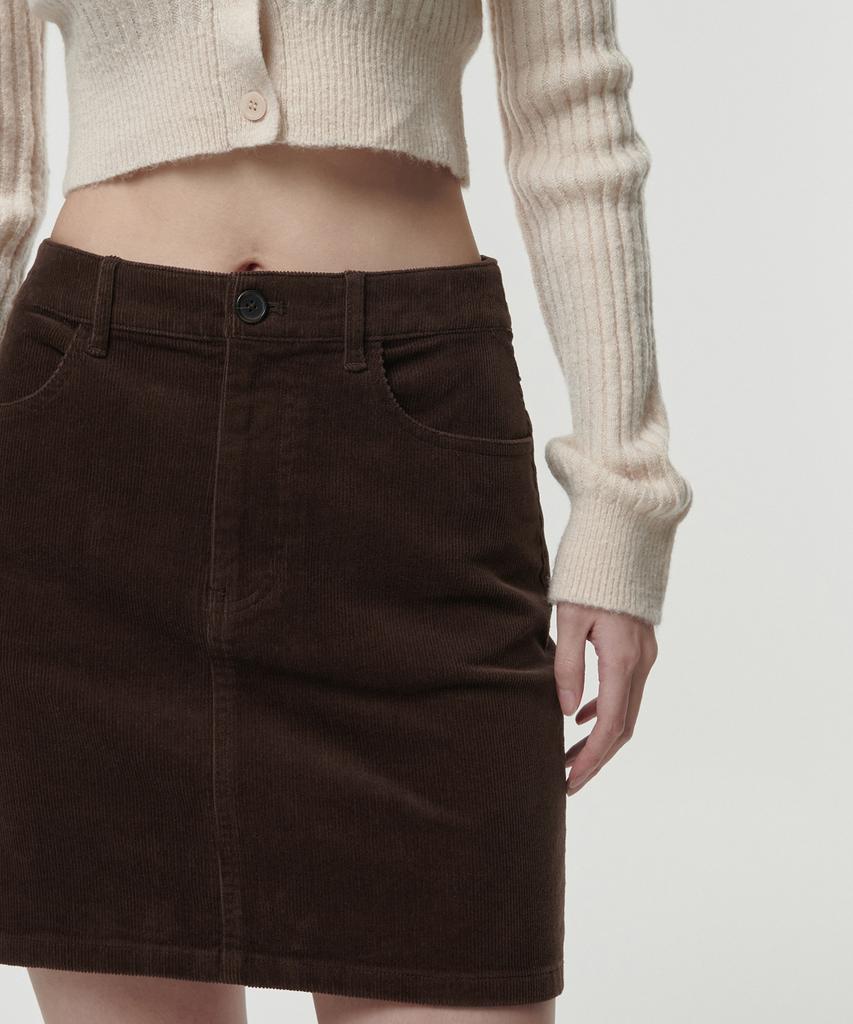 Musinsa Standard Woman Women'S Corduroy Mini Skirt [Brown]