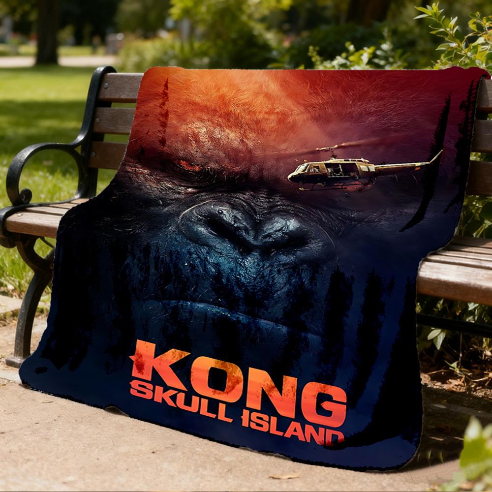 1pc King Kong Outdoor Flannel Throw Blanket Soft, Lightweight & Warm