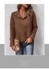2024 Autumn European & American Women's Casual Textured Stand Collar Long Sleeve Solid Color Hoodie