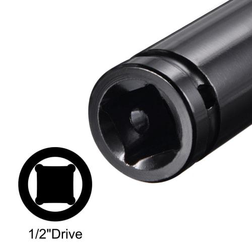 uxcell Deep Impact Socket, 13mm Drive, 22mm, CR-V Steel, 150mm Length, 6 Points, Metric Size