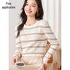 Chushen Women's Hollow-Out Stripe Knit Top