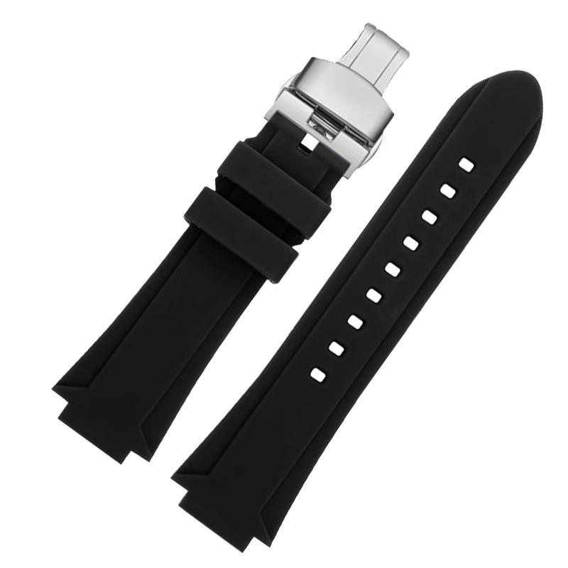 Vysoce kvalitní gumový řemínek pro Oris Aquis 7730 7740 Potápěcí řada Sport Vodotěsný Silikonový Konvexní 24x11mm 24x12mm Pánský řemínek na hodinky