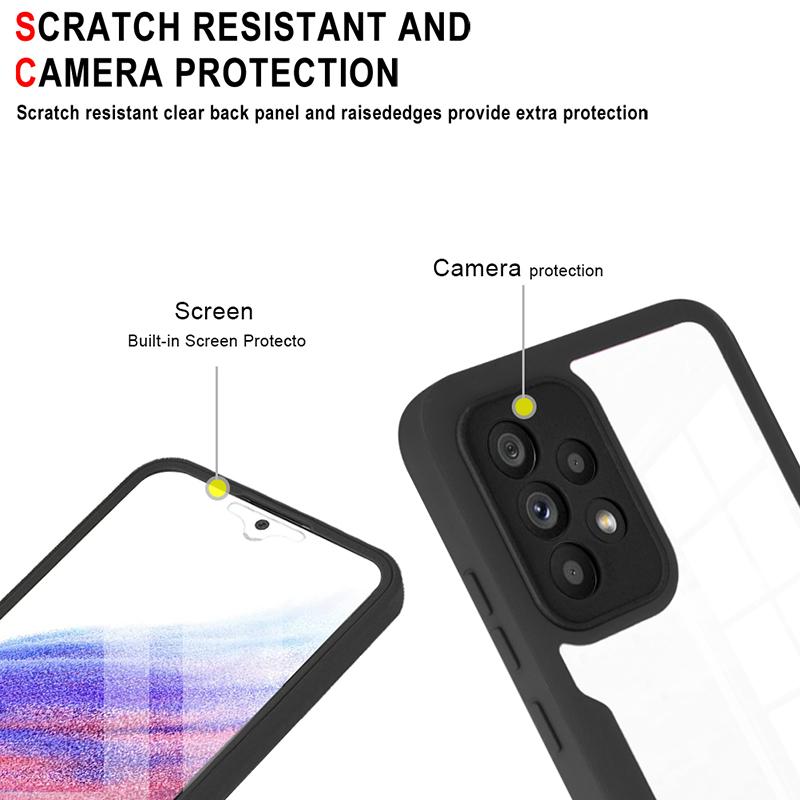 360 Degree Full Body Phone Cover For Samsung Galaxy A23 A25 A30 A51 A52 A53 A71 A72 A82 TPU Shockproof Clear Double sided Cover
