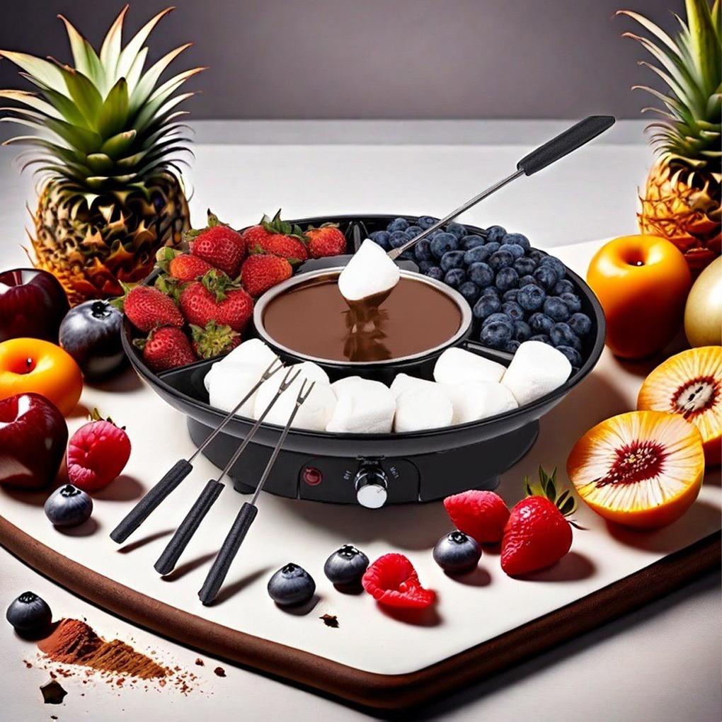 Chocolate Fondue Elegant Set Home And Electric Fondue House Set Melting Experience Or Parties Electric Set Minutes Kit
