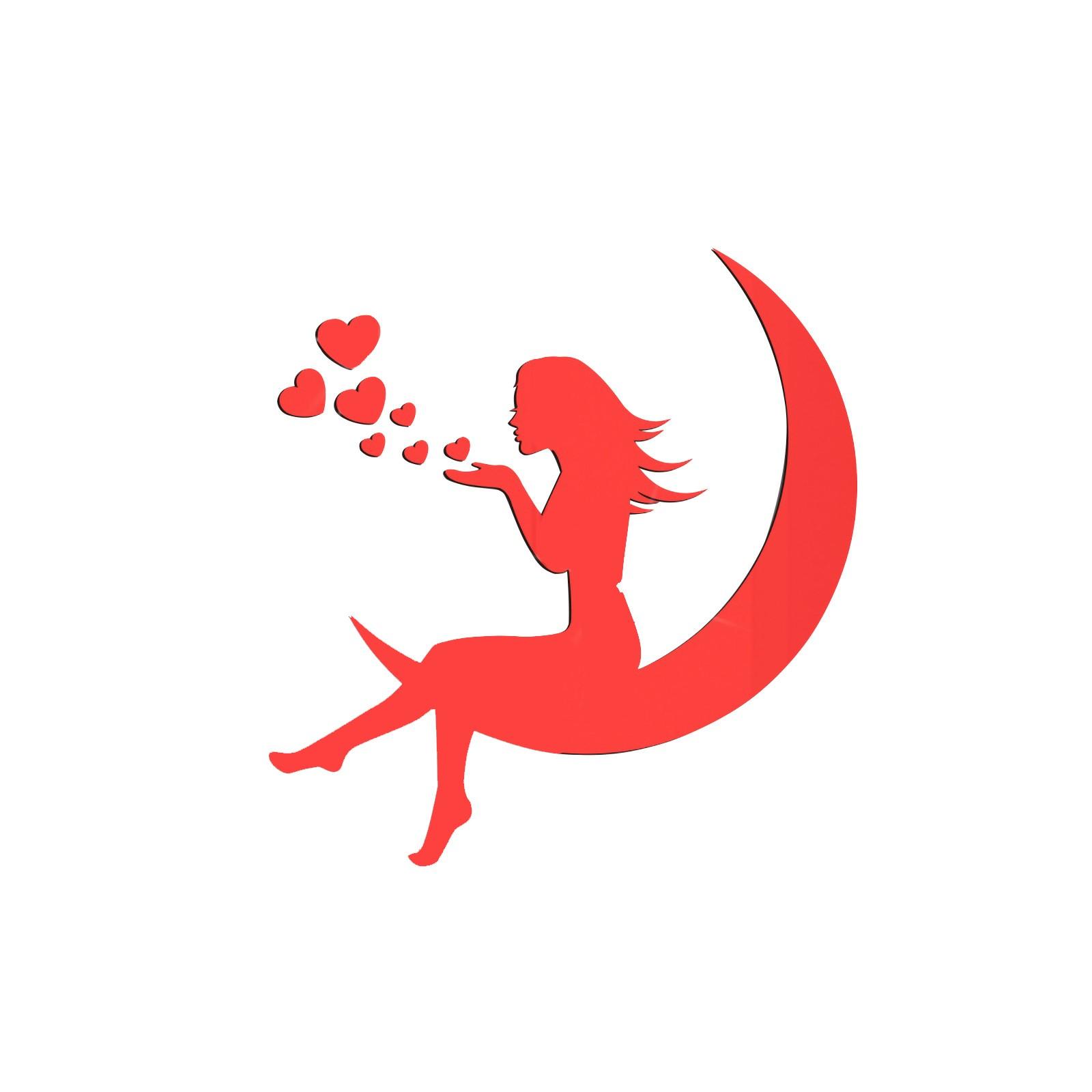 

3D-наклейка на зеркало ко Дню святого Валентина, акриловая водонепроницаемая самоклеящаяся бумага красный