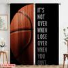 2pcs 2D flat printing Drapes Basketball Motivational Quote Fabric Without Electricity Family Party Use for General Festive and