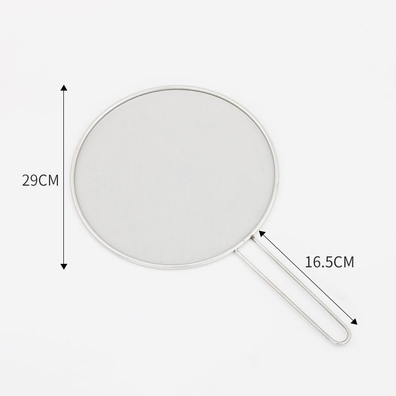 1Pc Stainless Steel Oil Splash Screen Circular Oil Shield Hollow Handle Anti Scald Used For Deep Frying And Cooking