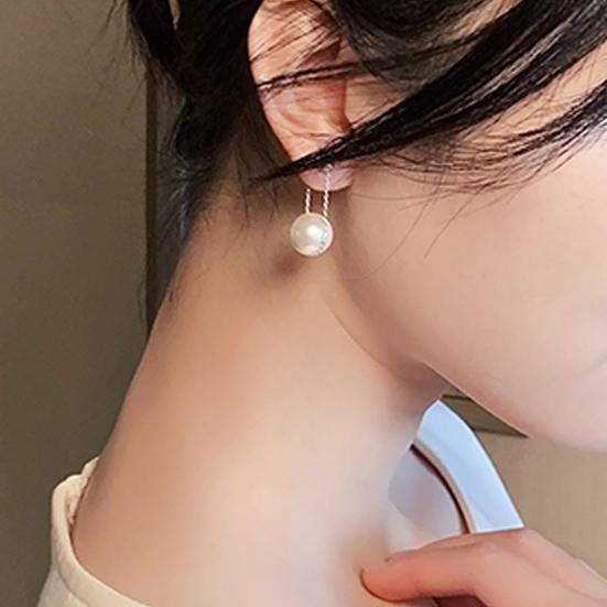 1 Paar Piercing helle Farbe Frauen Ohrringe einfache Faux Perle Anhänger