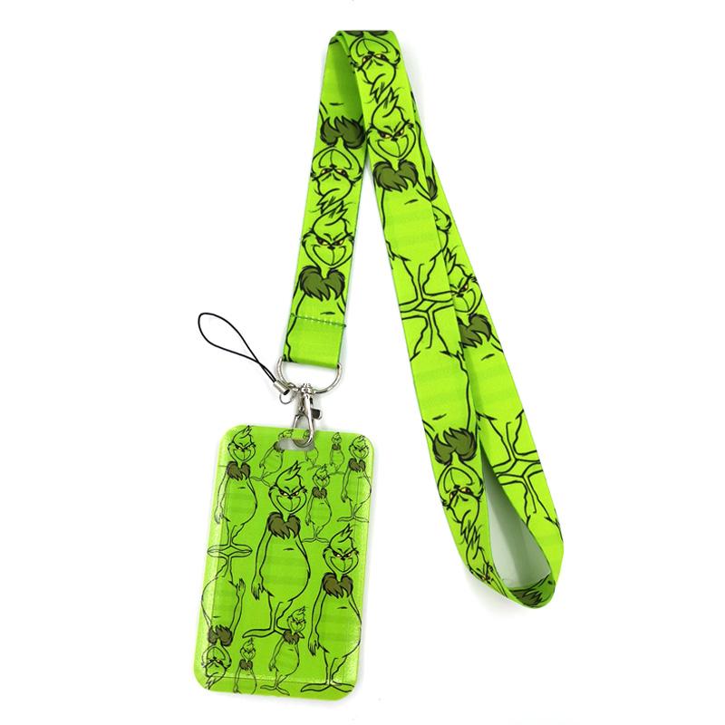 Christmas Art Cartoon Anime Fashion Lanyards Bus ID Name Work Card Holder Accessories Decorations Kids Gifts
