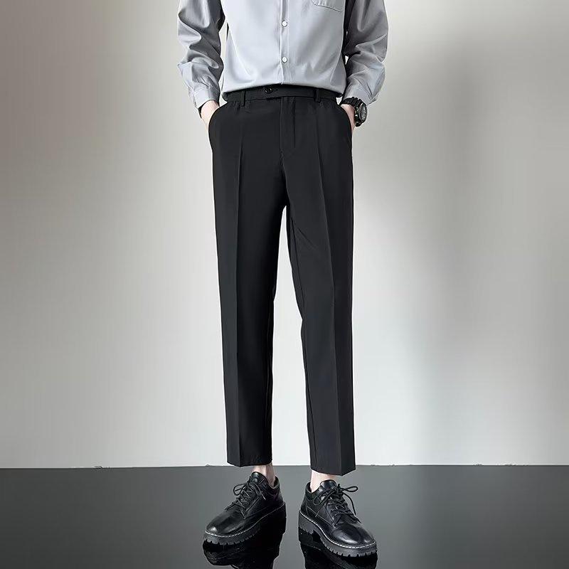 Men's Lightweight Korean Style Slim Fit Casual Suit Pants