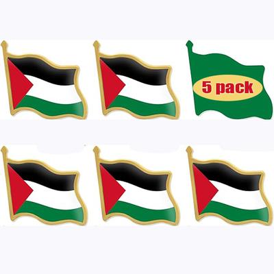 1 o 5 Pines de Solapa de la Bandera de Palestina al por Mayor - Pin de Solapa Nacional Palestino de Metal - Pin de Solapa de Metal Souvenir para Sombrero Ropa Mochila
